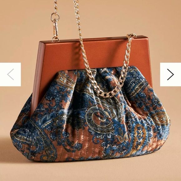 Anthropologie Accessories - Anthropologie Pleated Velvet Clutch
